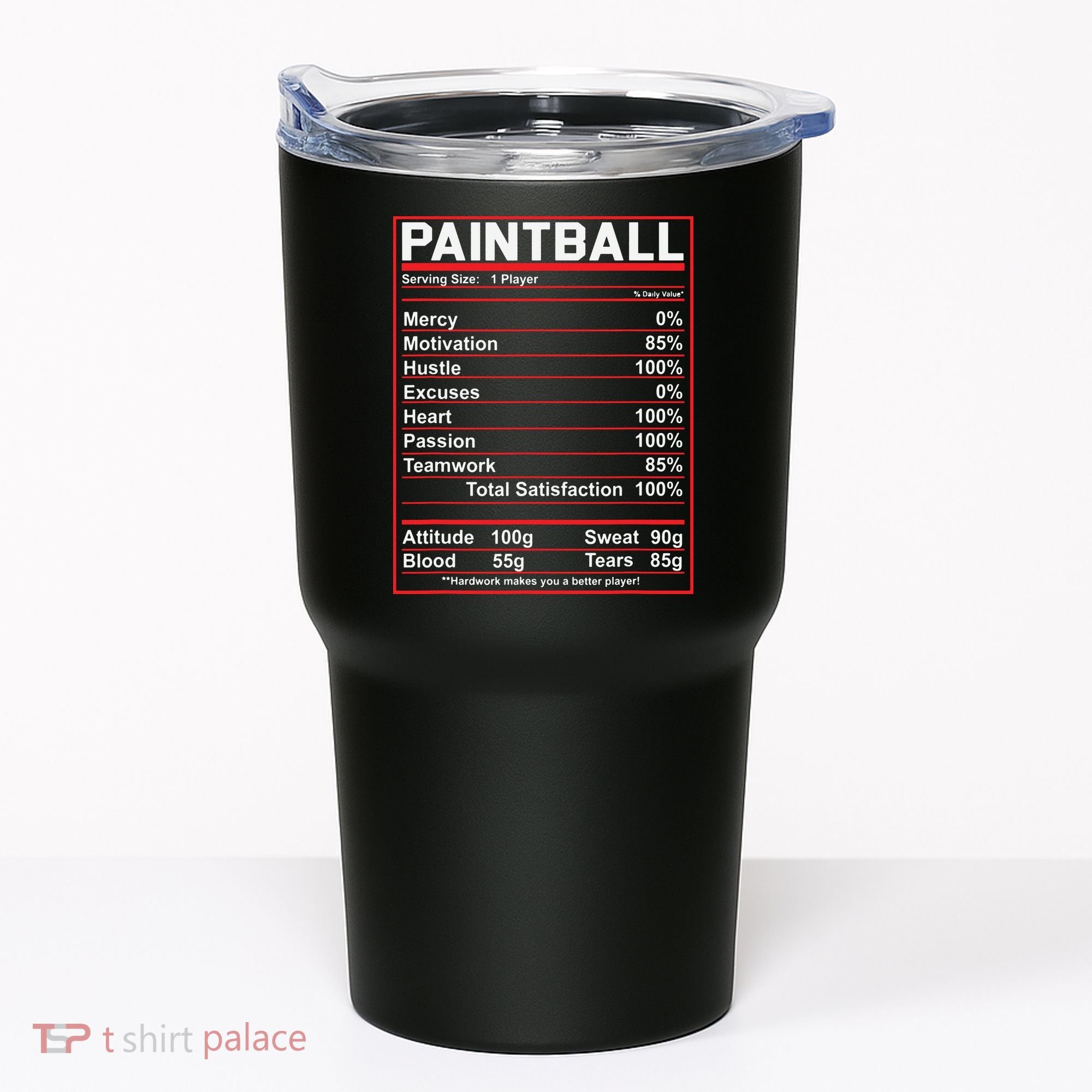 Funny Paintball Nutrition Facts Tumbler