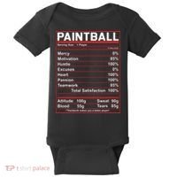 Funny Paintball Nutrition Facts Baby Bodysuit thumb 0