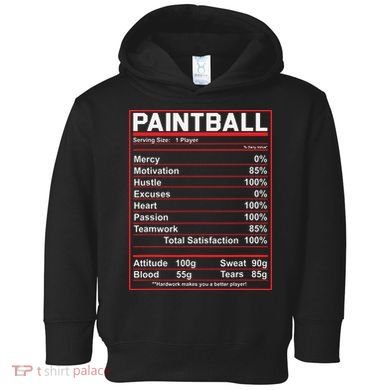 Funny Paintball Nutrition Facts Toddler Hoodie