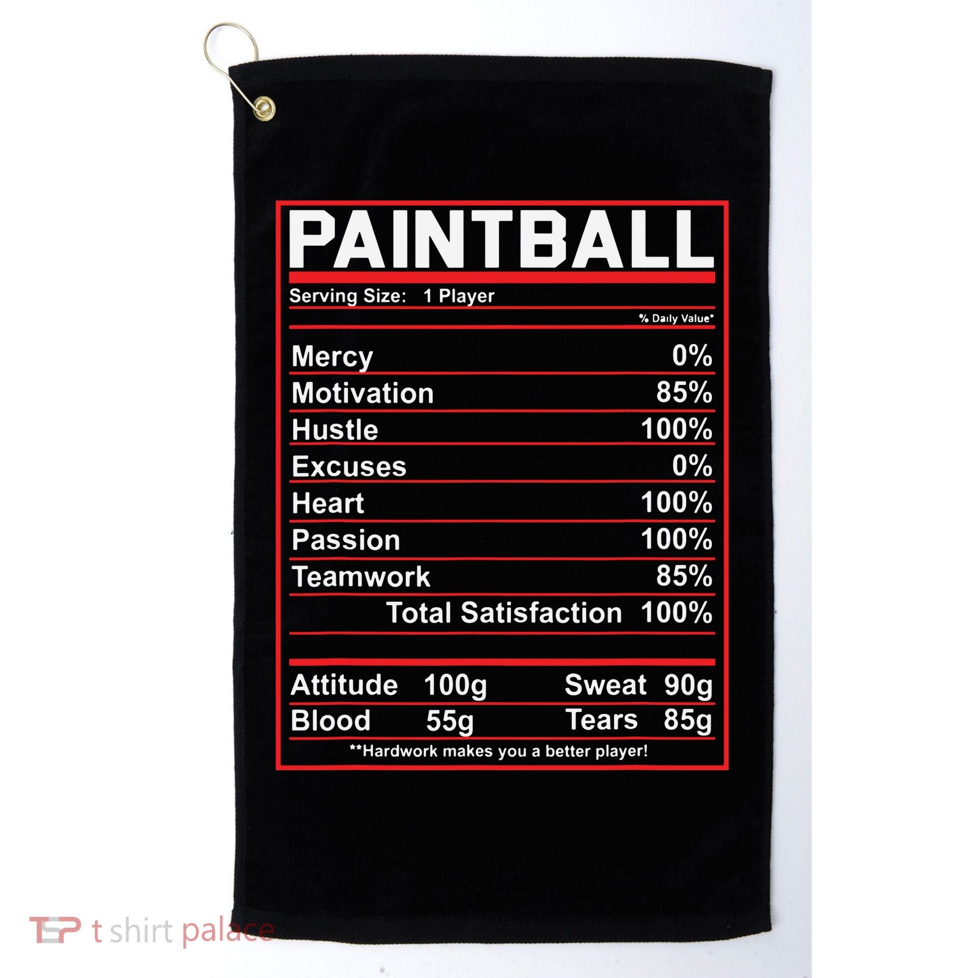 Funny Paintball Nutrition Facts Golf Towel