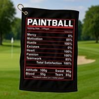 Funny Paintball Nutrition Facts Golf Towel thumb 1