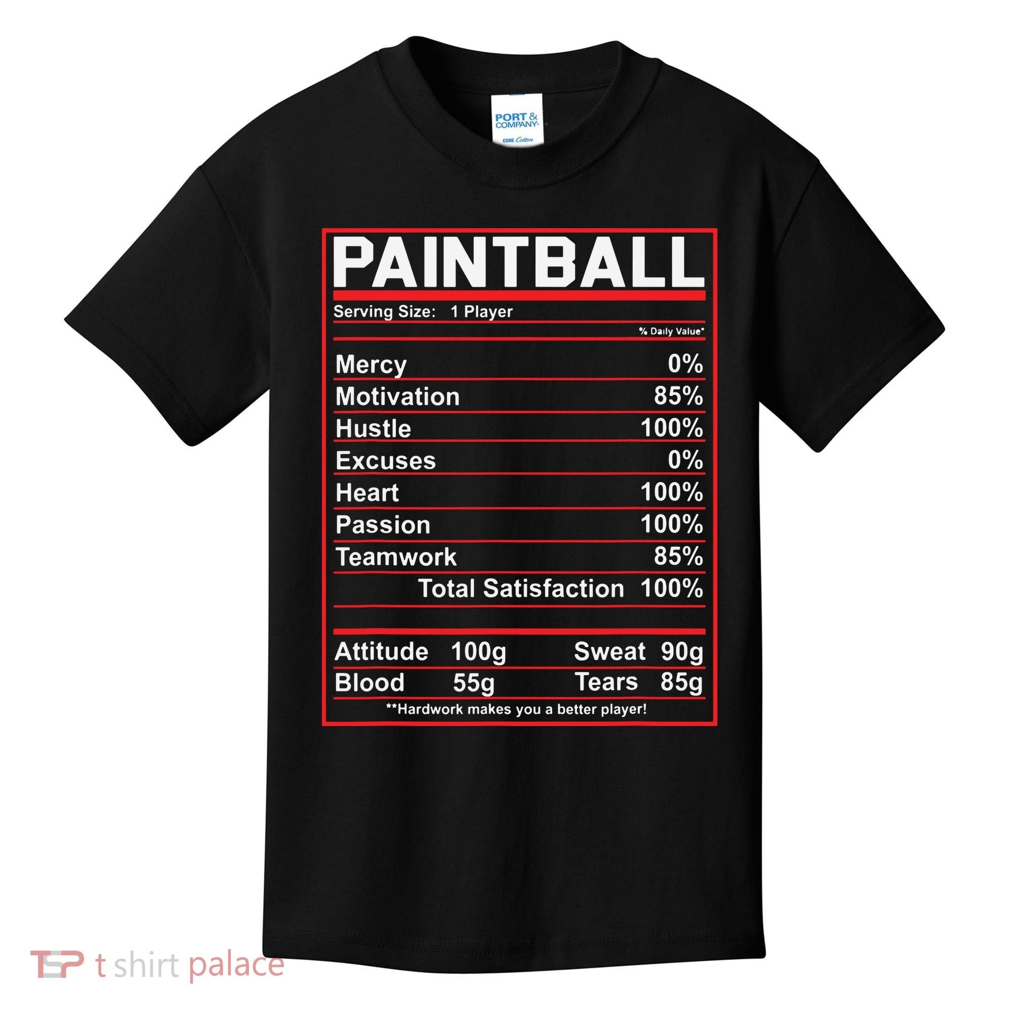 Funny Paintball Nutrition Facts Kids T-Shirt
