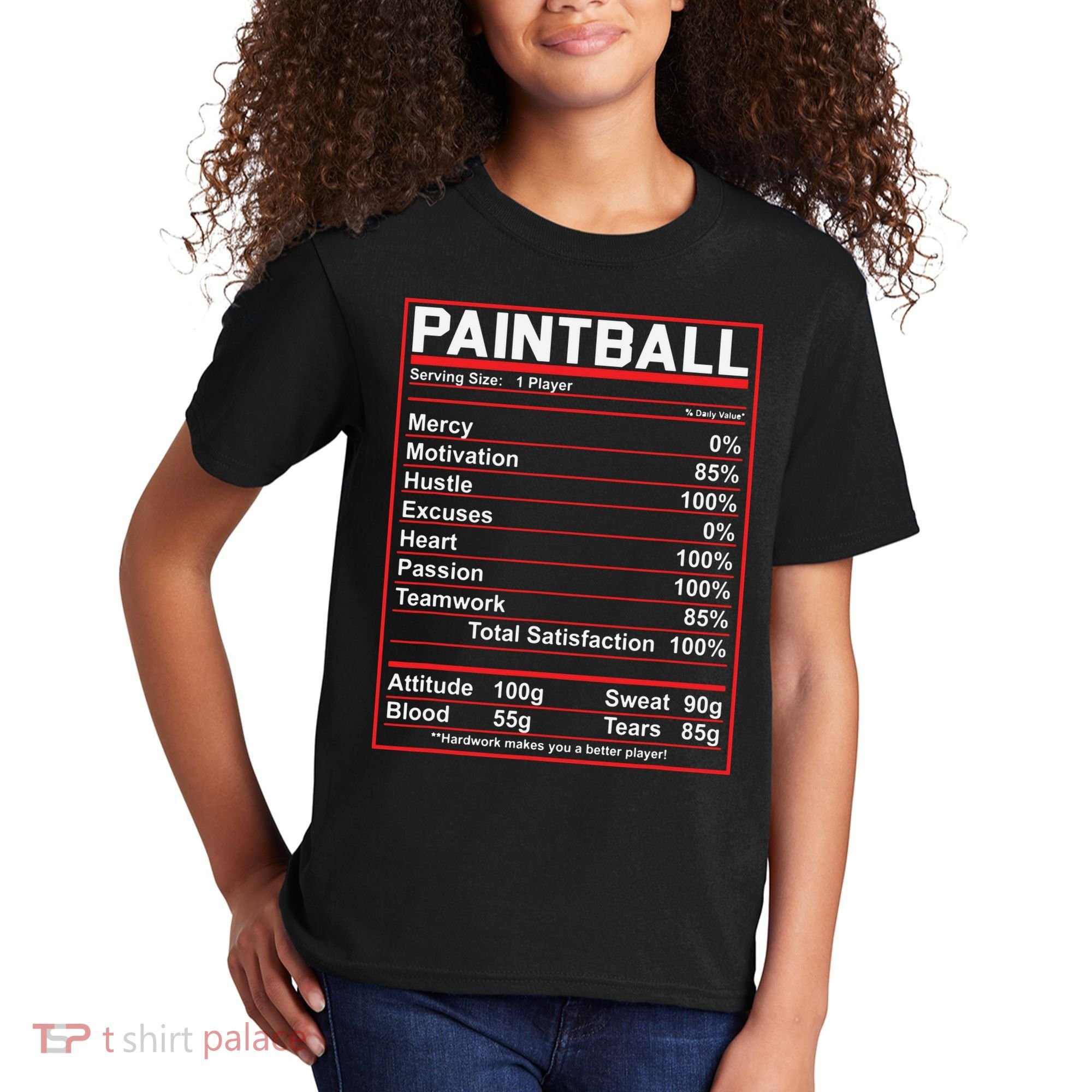 Funny Paintball Nutrition Facts Kids T-Shirt