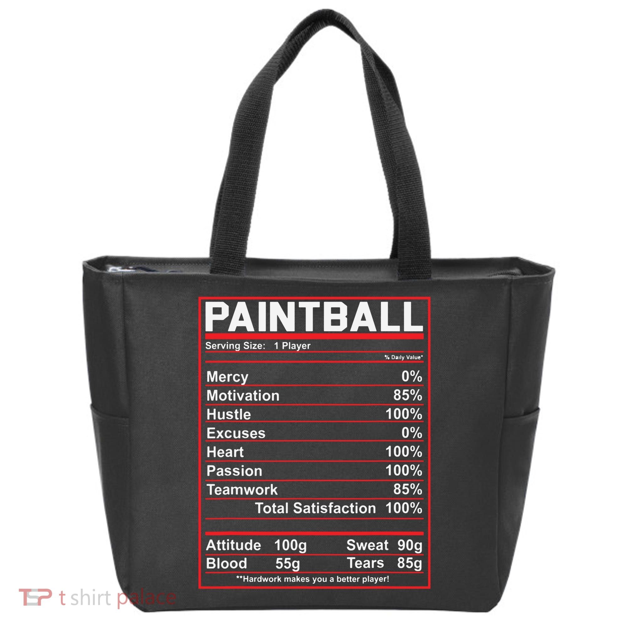 Funny Paintball Nutrition Facts Tote Bag