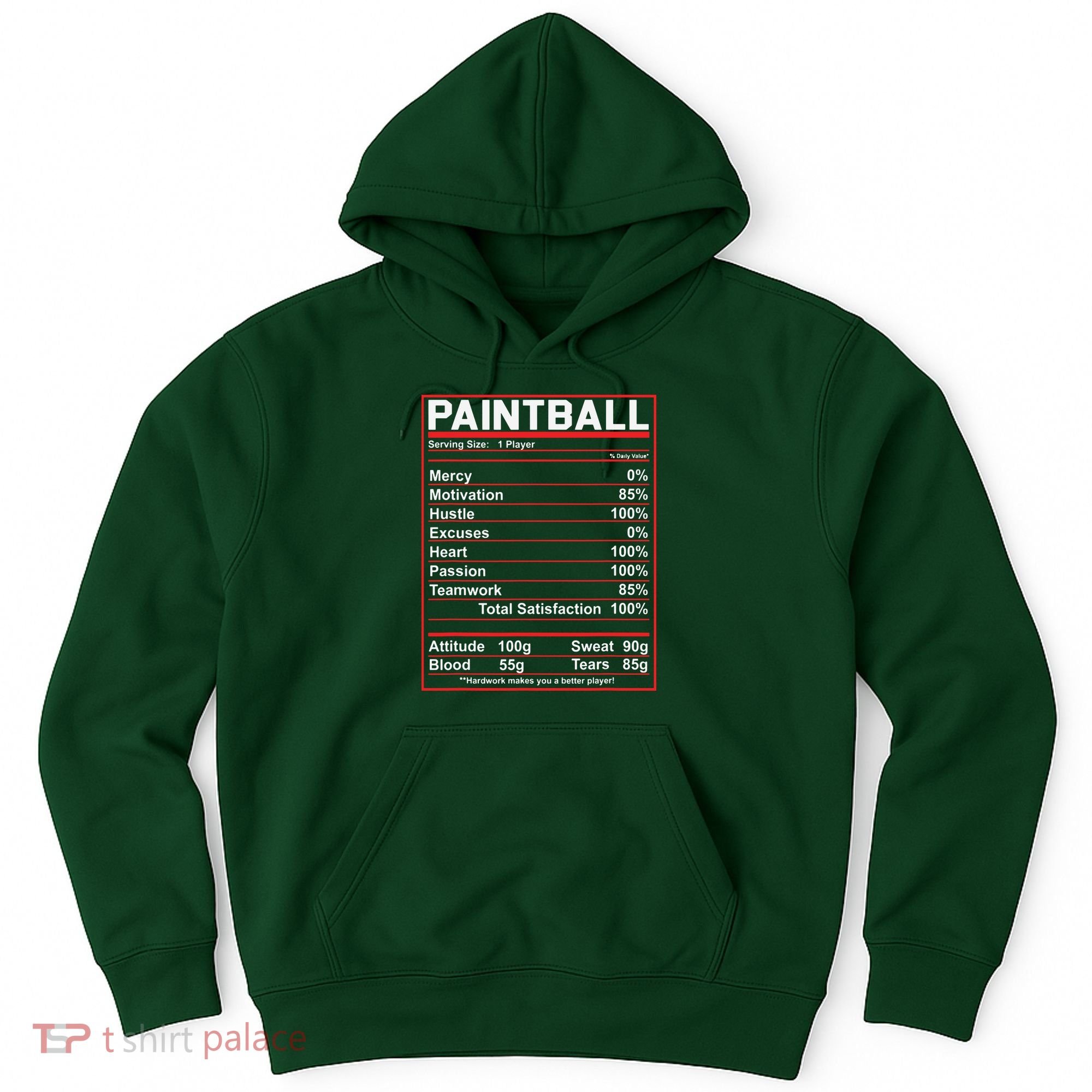 Funny Paintball Nutrition Facts Hoodie