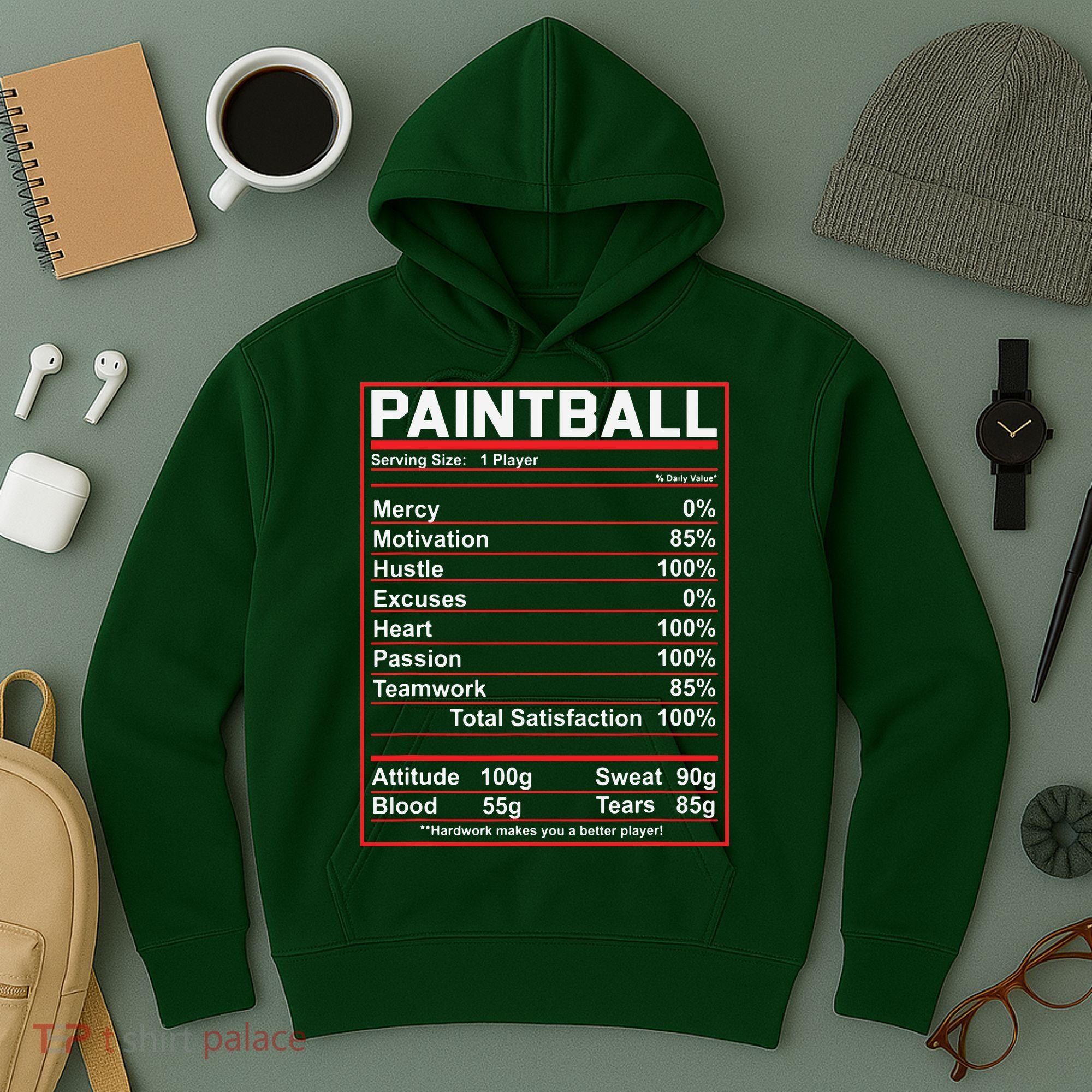 Funny Paintball Nutrition Facts Hoodie