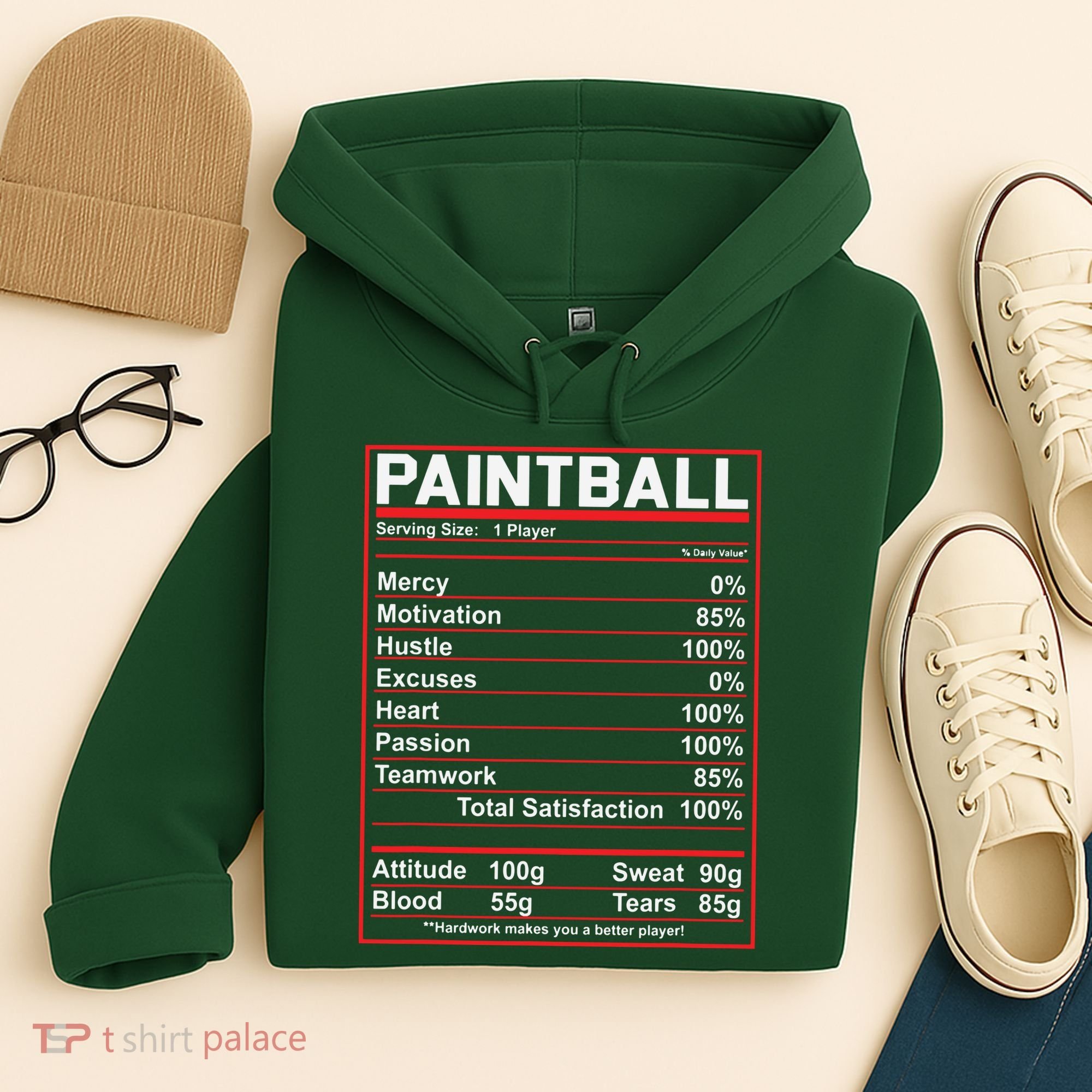 Funny Paintball Nutrition Facts Hoodie