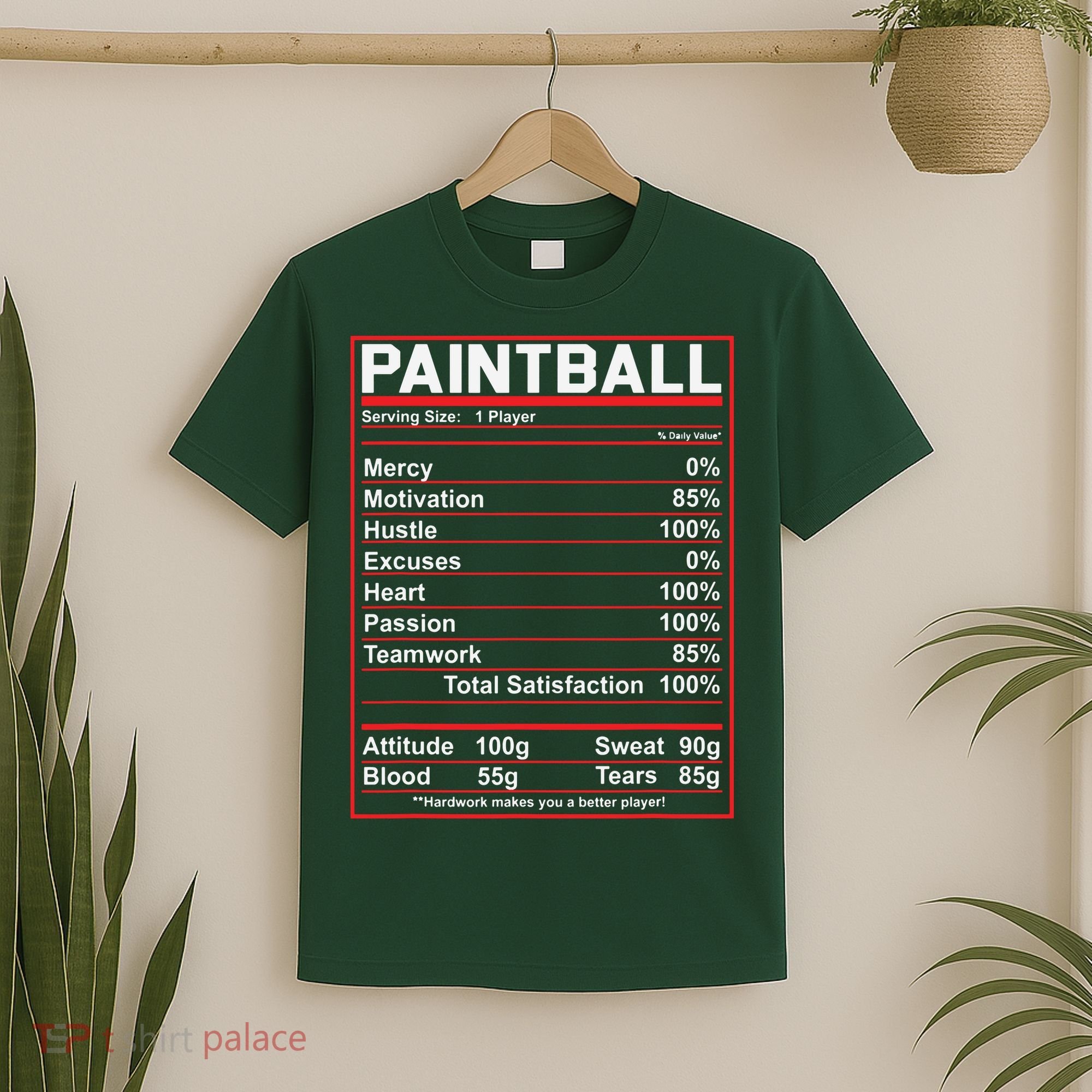 Funny Paintball Nutrition Facts T-Shirt