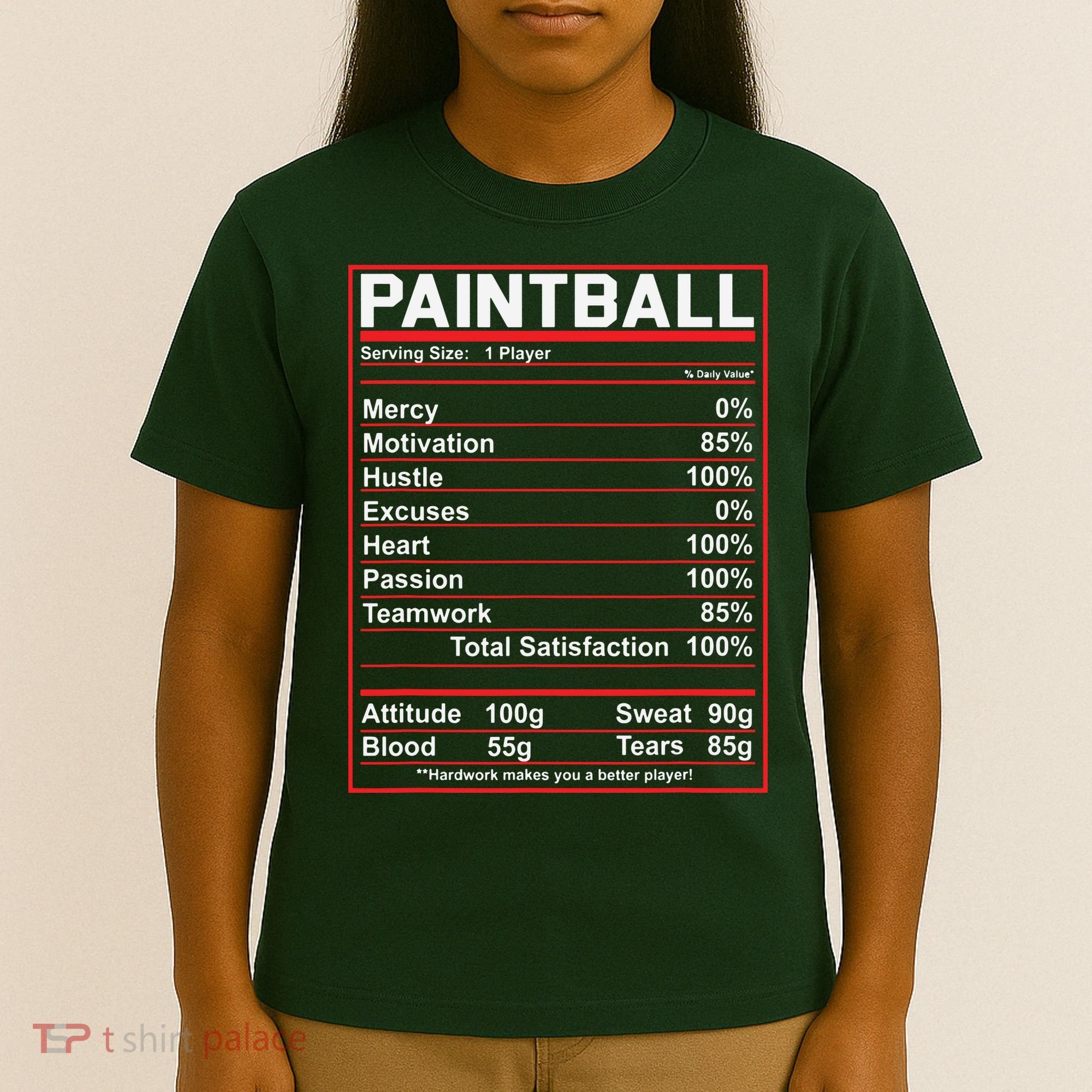 Funny Paintball Nutrition Facts T-Shirt