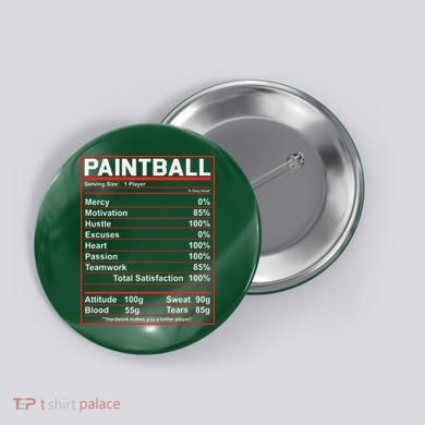 Funny Paintball Nutrition Facts Button