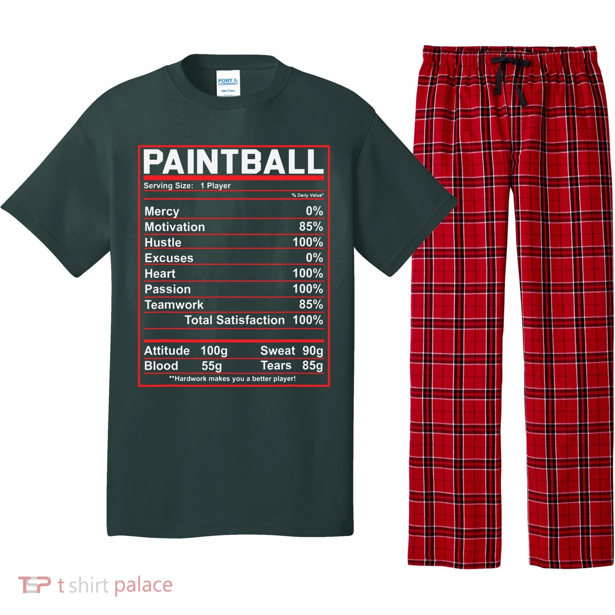 Funny Paintball Nutrition Facts Pajama Set