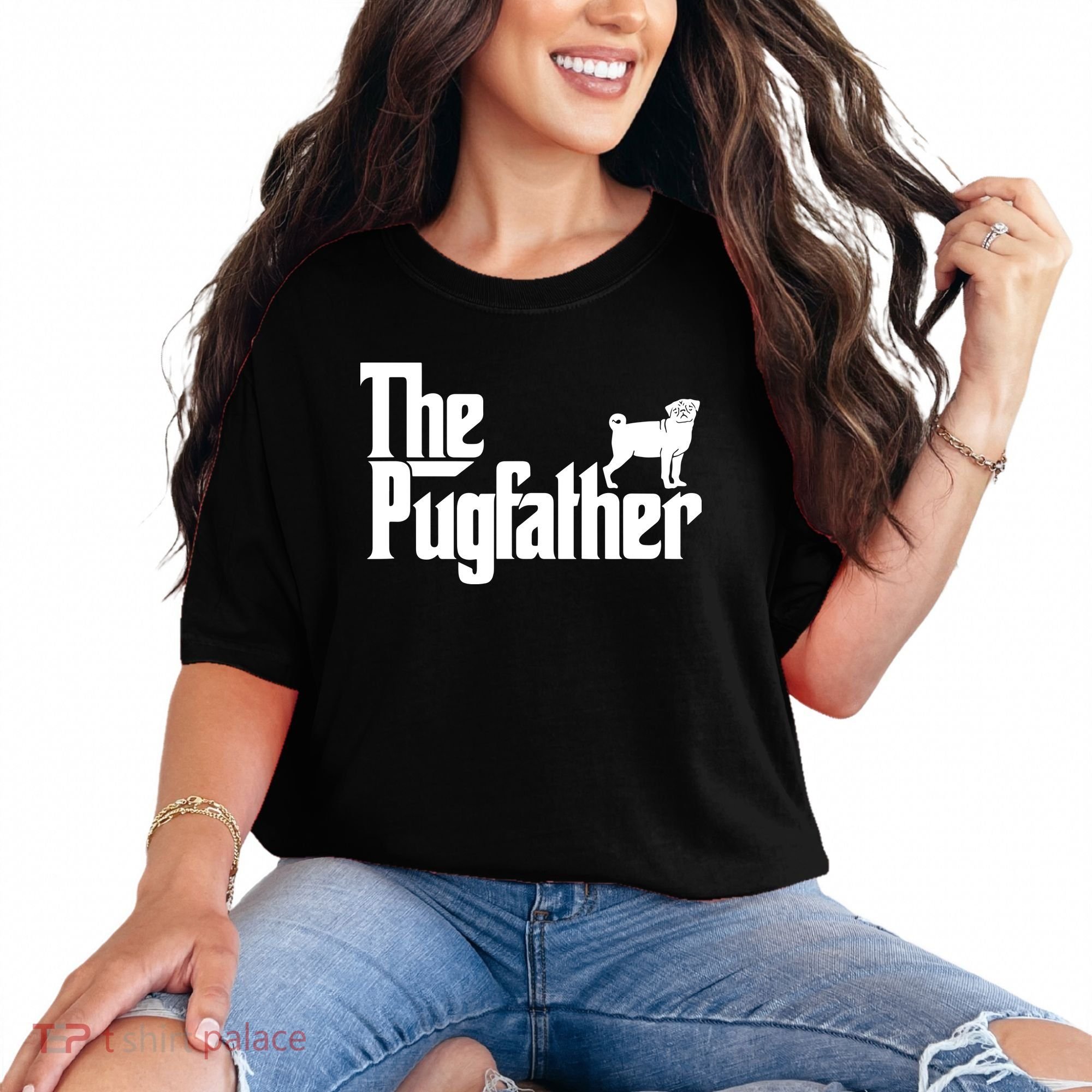 Funny Pug Owner Shirts The Pugfather Pug Father Gift Comfort Colors T-Shirt