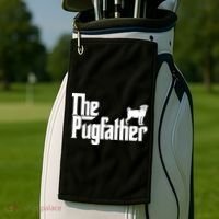 Funny Pug Owner Shirts The Pugfather Pug Father Gift Golf Towel thumb 2