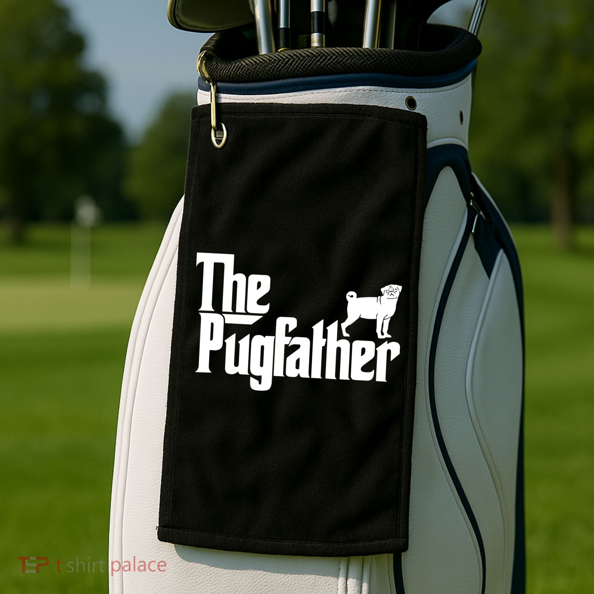 Funny Pug Owner Shirts The Pugfather Pug Father Gift Golf Towel