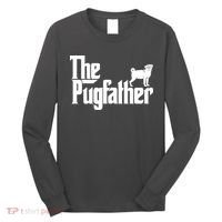Funny Pug Owner Shirts The Pugfather Pug Father Gift Long Sleeve Shirt thumb 0