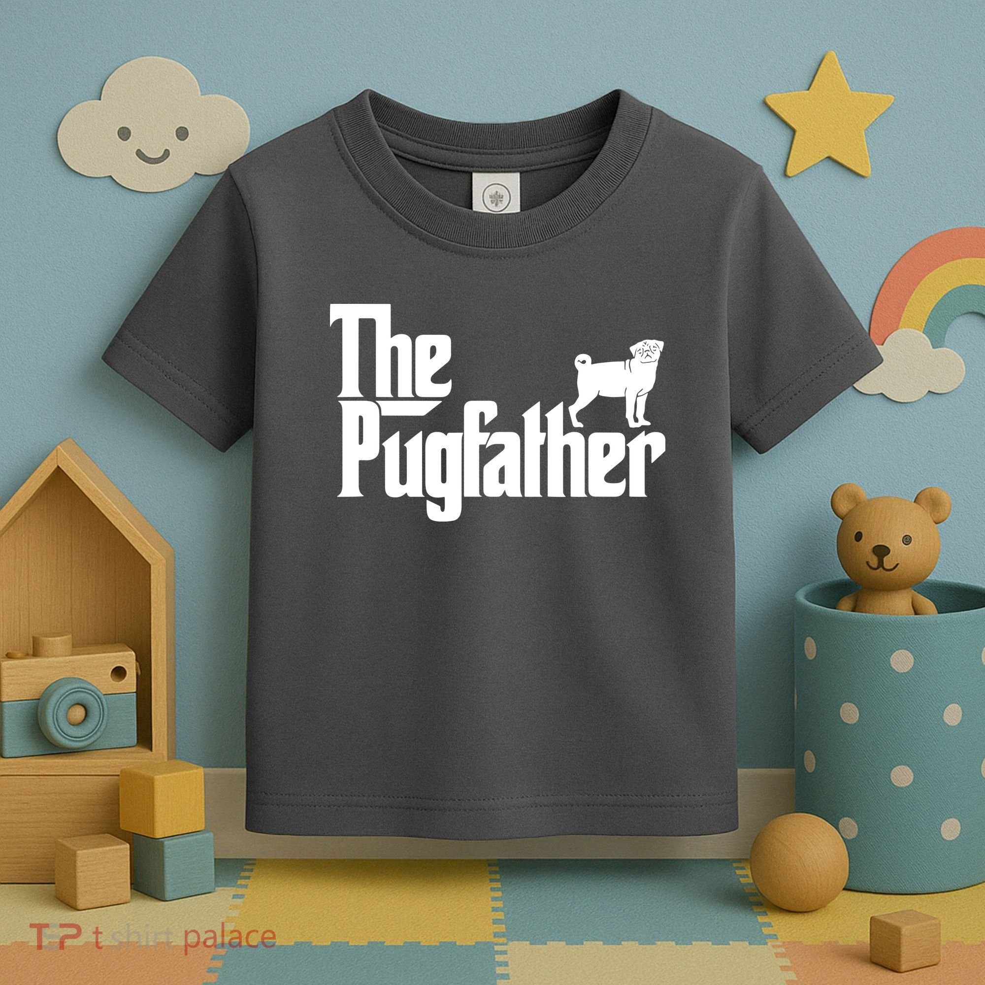 Funny Pug Owner Shirts The Pugfather Pug Father Gift Toddler T-Shirt