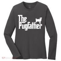 Funny Pug Owner Shirts The Pugfather Pug Father Gift Women's Long Sleeve Shirt thumb 0