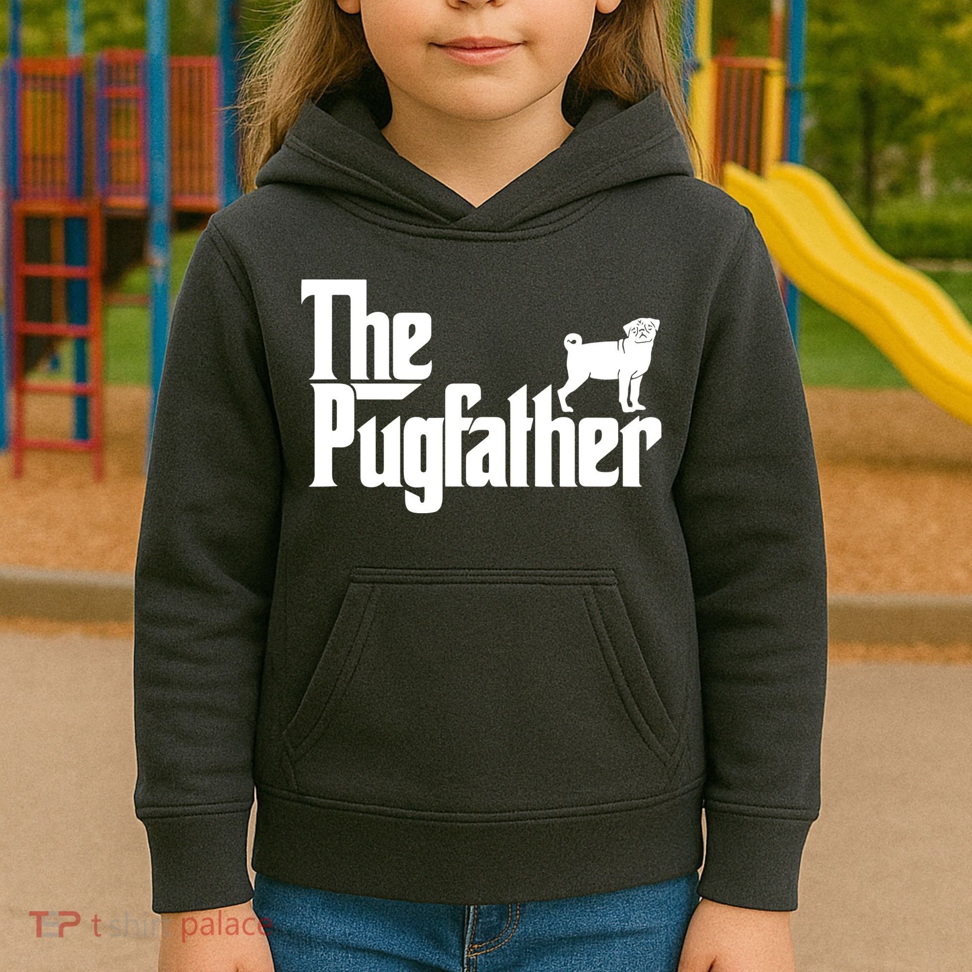 Funny Pug Owner Shirts The Pugfather Pug Father Gift Kids Hoodie