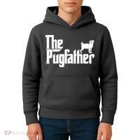 Funny Pug Owner Shirts The Pugfather Pug Father Gift Kids Hoodie thumb 4