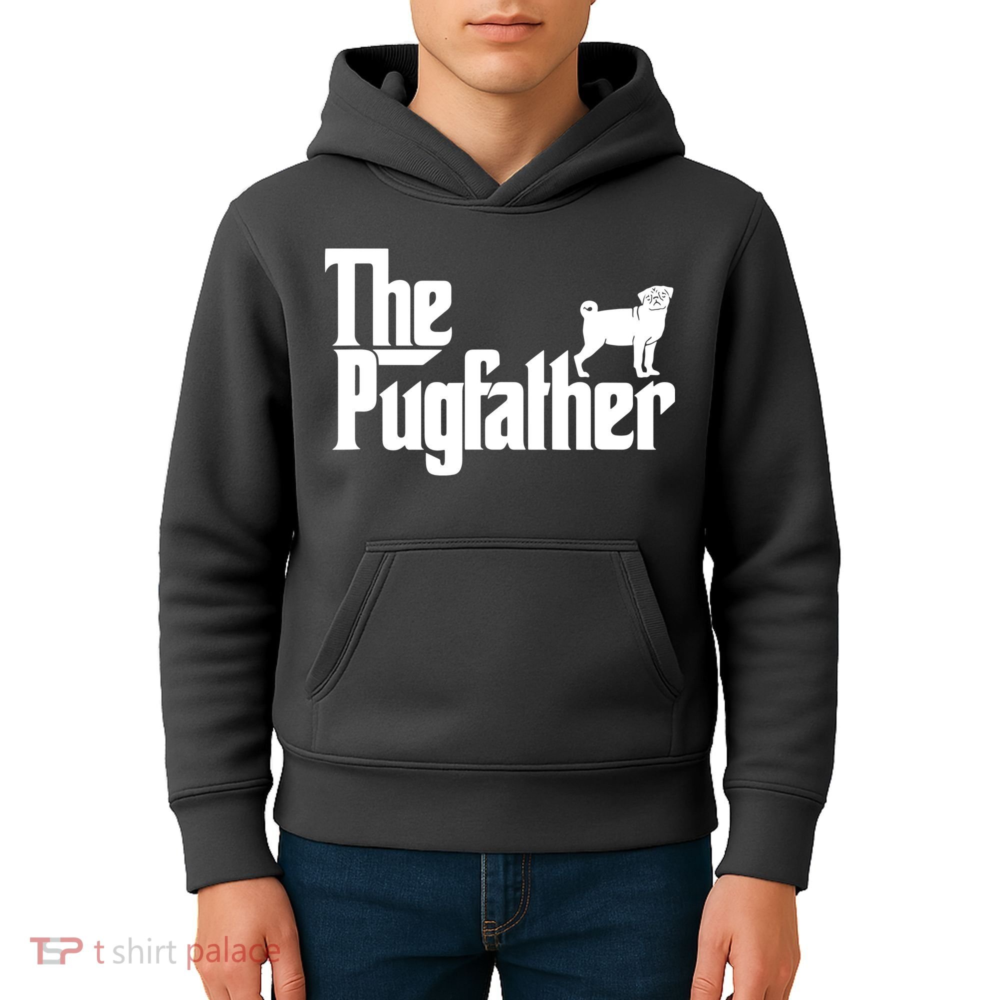 Funny Pug Owner Shirts The Pugfather Pug Father Gift Kids Hoodie