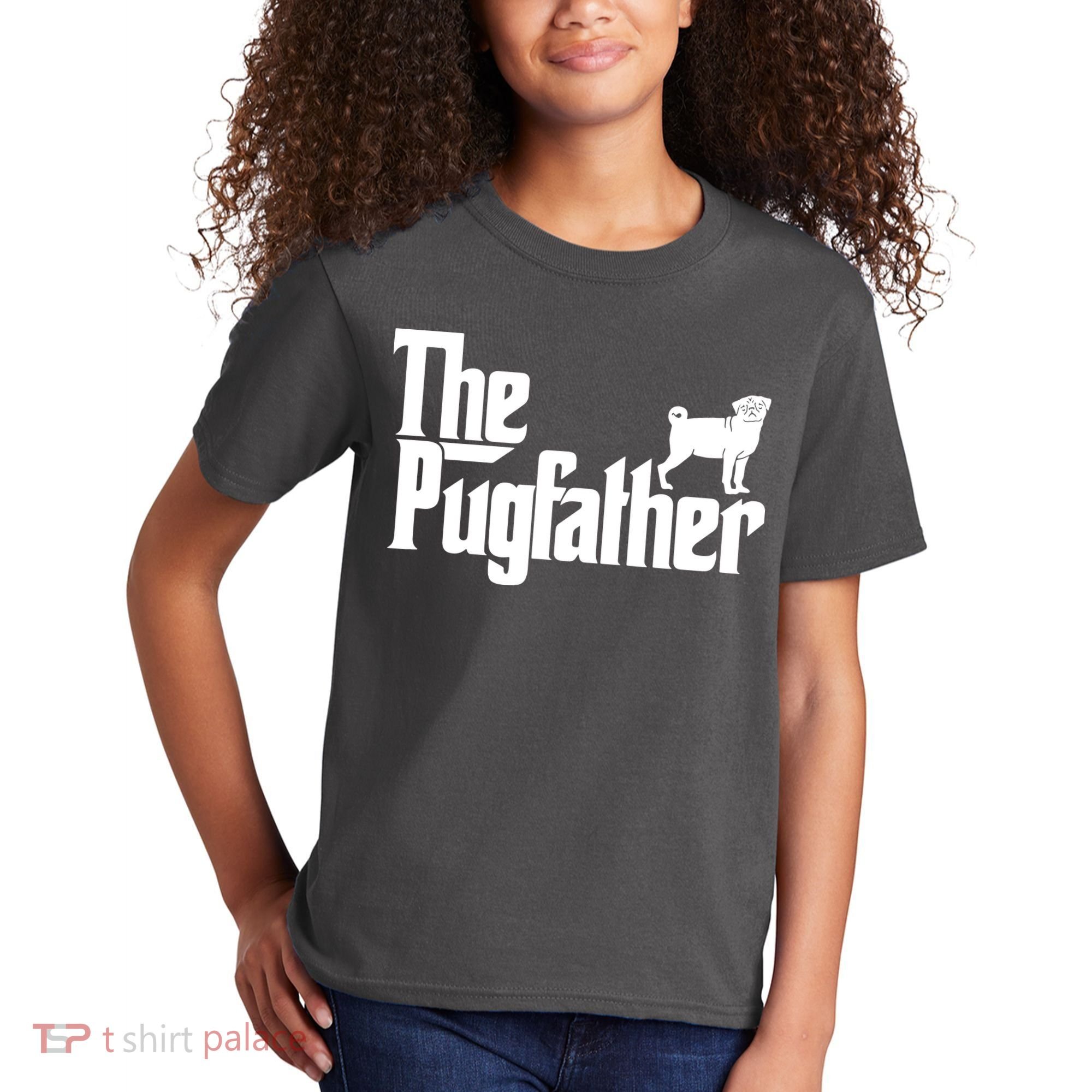 Funny Pug Owner Shirts The Pugfather Pug Father Gift Kids T-Shirt