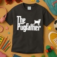 Funny Pug Owner Shirts The Pugfather Pug Father Gift Kids T-Shirt thumb 3
