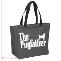 Funny Pug Owner Shirts The Pugfather Pug Father Gift Tote Bag thumb 2