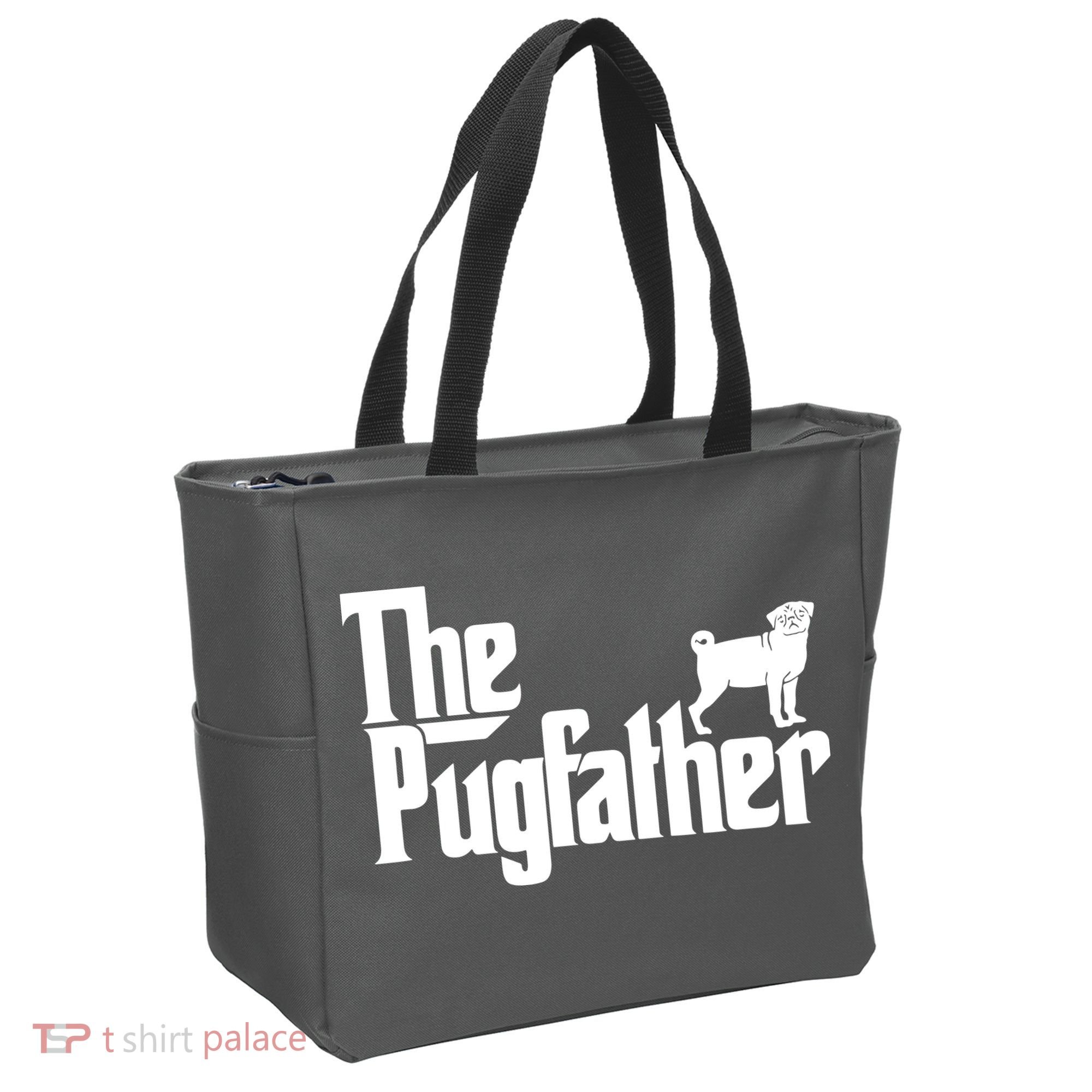 Funny Pug Owner Shirts The Pugfather Pug Father Gift Tote Bag