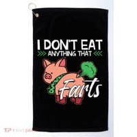Funny Pig Organic Food Veganism Plant Based Vegan Gift Golf Towel thumb 0