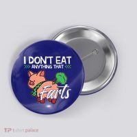Funny Pig Organic Food Veganism Plant Based Vegan Gift Button thumb 0