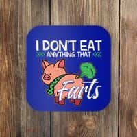 Funny Pig Organic Food Veganism Plant Based Vegan Gift Coaster thumb 0