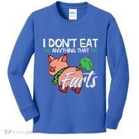 Funny Pig Organic Food Veganism Plant Based Vegan Gift Kids Long Sleeve Shirt thumb 0