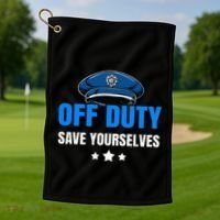 Funny Police Officer Policeman Cop Gift Golf Towel thumb 1