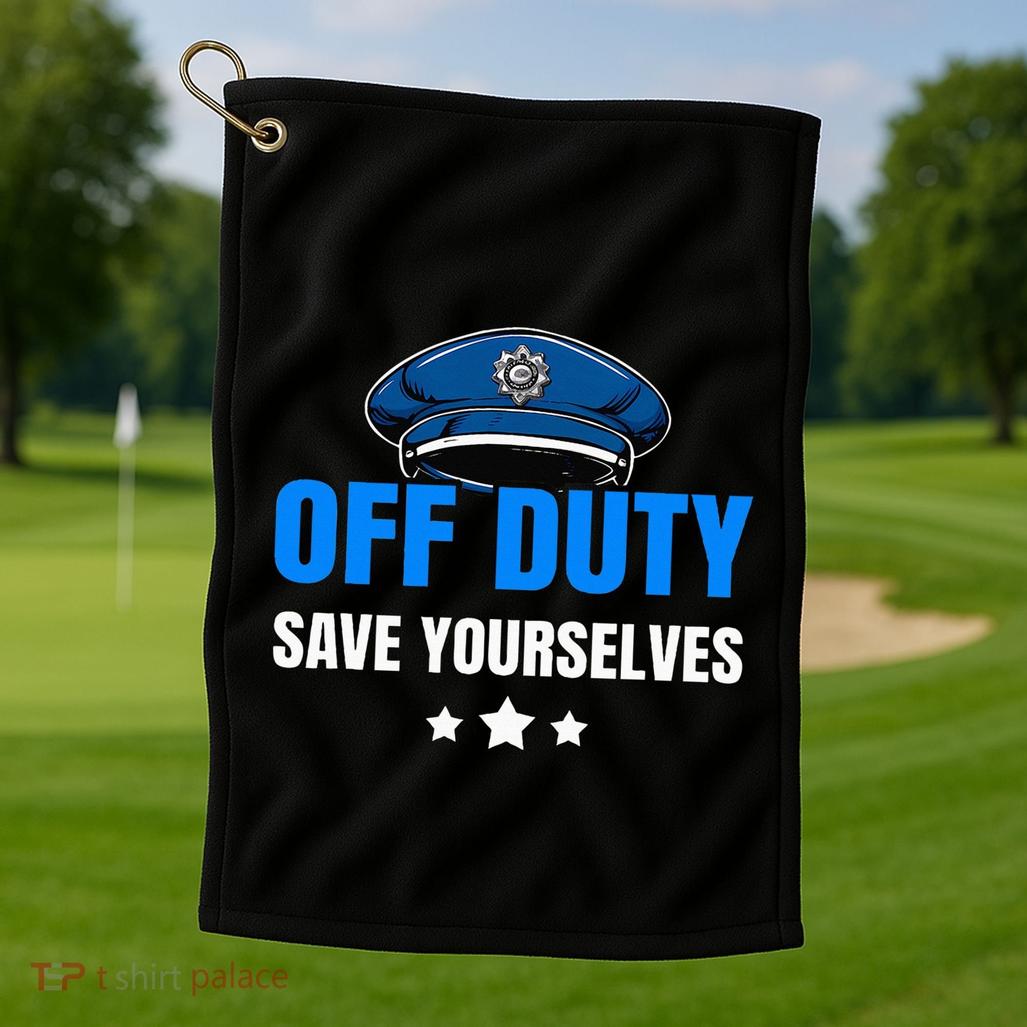 Funny Police Officer Policeman Cop Gift Golf Towel
