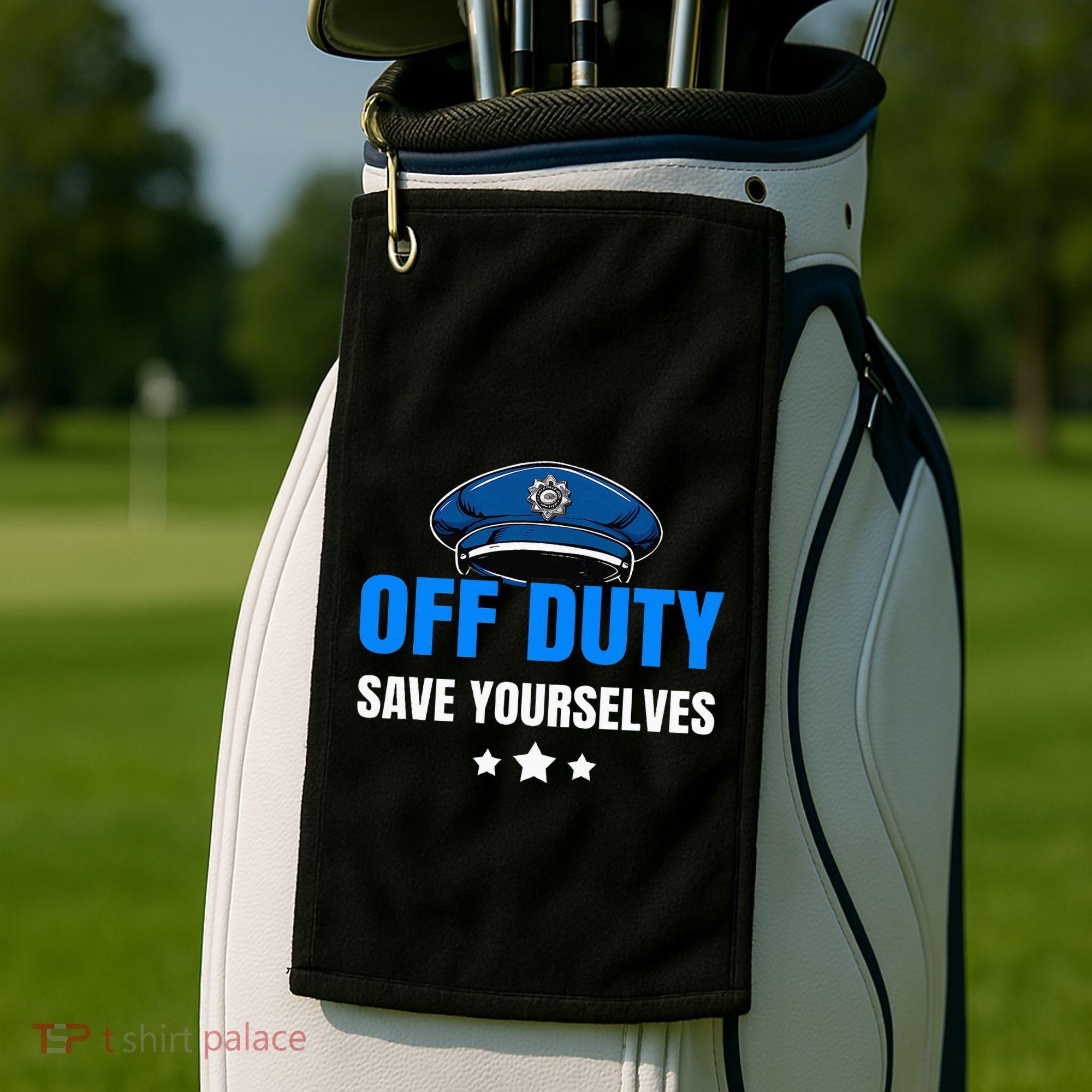 Funny Police Officer Policeman Cop Gift Golf Towel