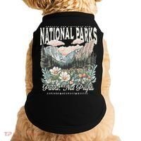 Floral Protect Our National Parks Retro Nature Conservation Doggie Tank thumb 0