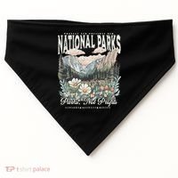 Floral Protect Our National Parks Retro Nature Conservation USA-Made Doggie Bandana thumb 0