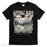 Floral Protect Our National Parks Retro Nature Conservation T-Shirt thumb 0