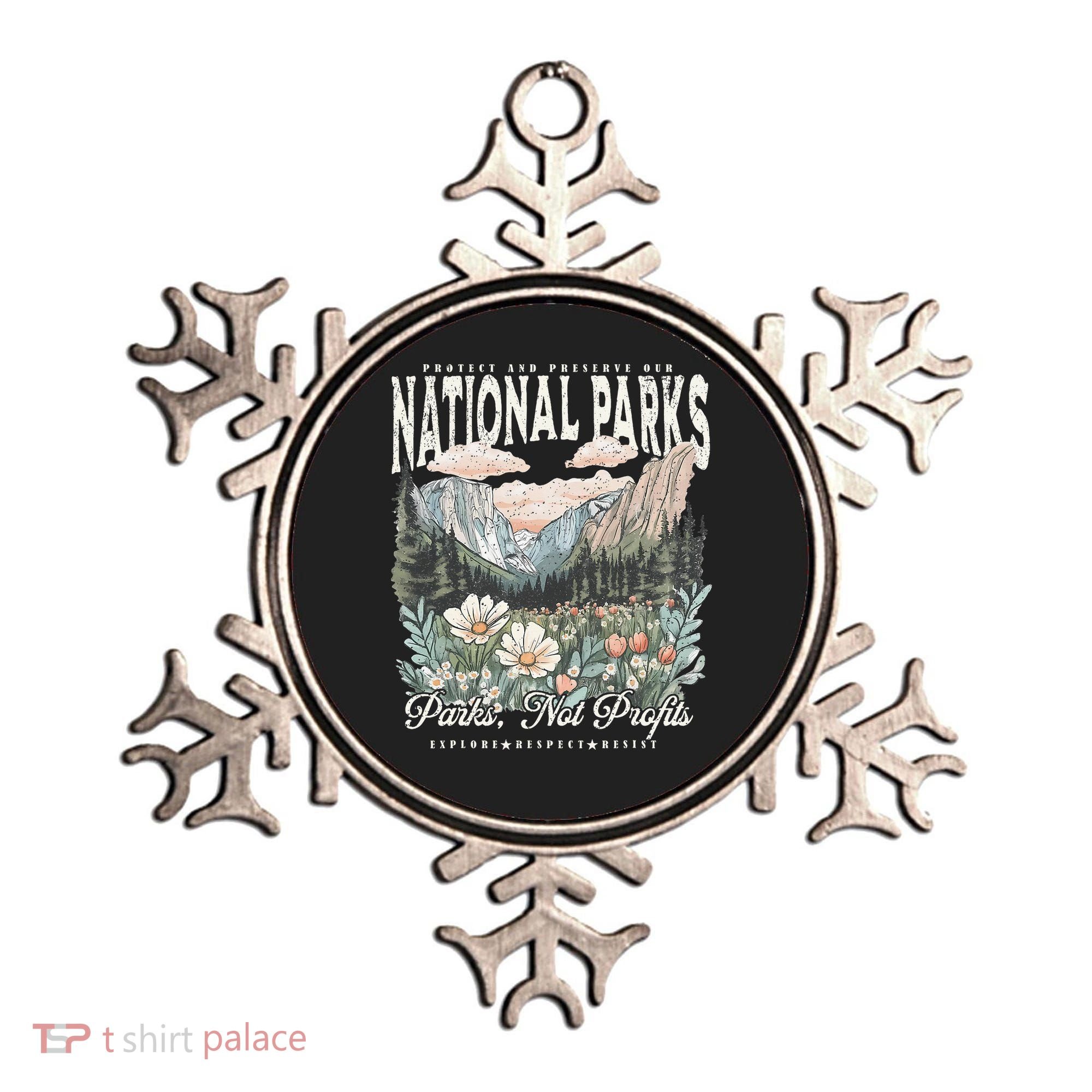 Floral Protect Our National Parks Retro Nature Conservation Ornament