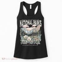 Floral Protect Our National Parks Retro Nature Conservation Women's Tank Top thumb 0