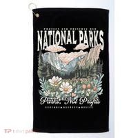 Floral Protect Our National Parks Retro Nature Conservation Golf Towel thumb 0