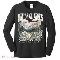 Floral Protect Our National Parks Retro Nature Conservation Kids Long Sleeve Shirt thumb 0
