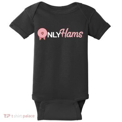Funny Pig Only Hams Funny Pork Pig Farmer Baby Bodysuit