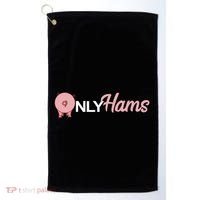 Funny Pig Only Hams Funny Pork Pig Farmer Golf Towel thumb 0