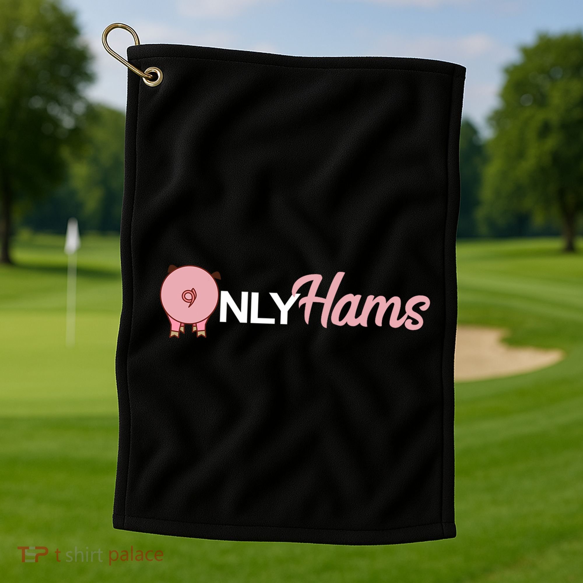 Funny Pig Only Hams Funny Pork Pig Farmer Golf Towel