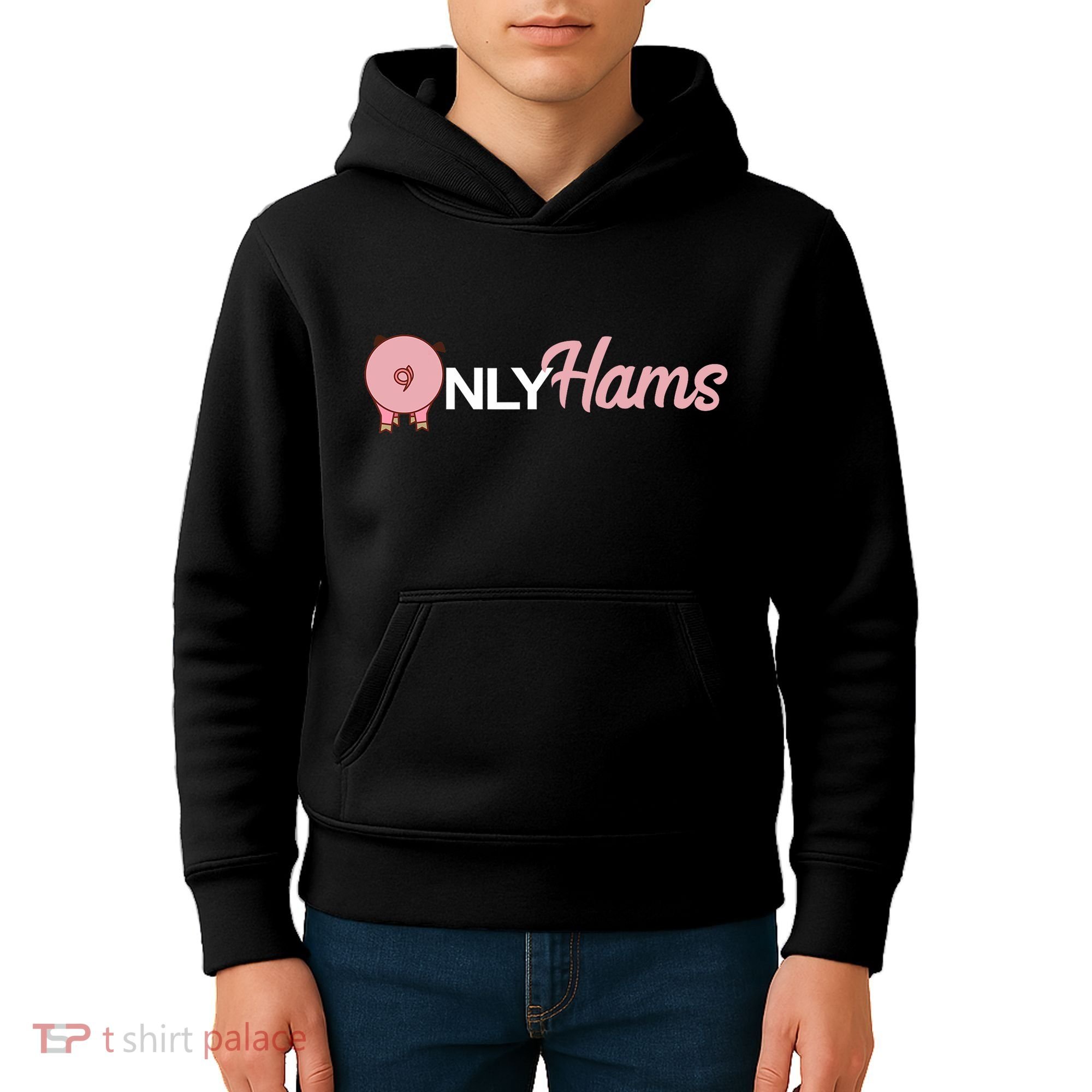 Funny Pig Only Hams Funny Pork Pig Farmer Kids Hoodie