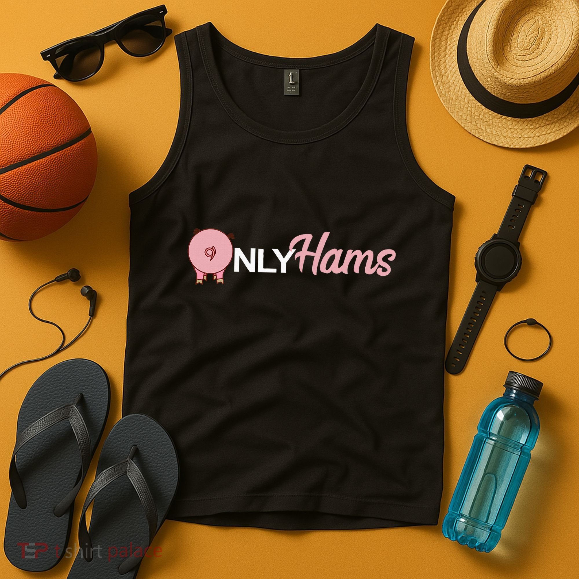 Funny Pig Only Hams Funny Pork Pig Farmer Tank Top