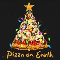 Funny Pizza On Earth Slice Christmas Tree With Lights Gift Mousepad thumb 1