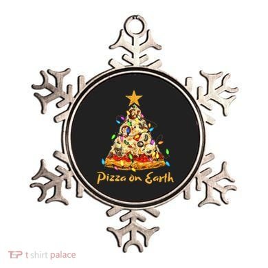 Funny Pizza On Earth Slice Christmas Tree With Lights Gift Ornament