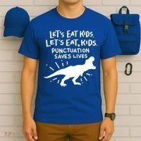 Funny Punctuation Of English Lets Eat Kids Grammar Gift T-Shirt thumb 6